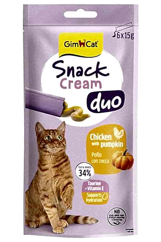 Gimcat Snack Cream Duo Tavuk Etli ve Balkabaklı Ek Besin Kedi Ödülü 6 x 15 Gr - 2