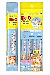 Me-O Creamy Treats Kitten Tavuk Ciğer ve Keçi Sütlü Ek Besin ve Yavru Kedi Ödülü 4X15 Gram - ME-O