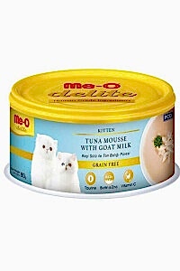 Me-O Delite Kitten Ton Balığı Püresi ve Keçi Sütlü Tahılsız Yavru Kedi Konservesi 80 Gr - ME-O