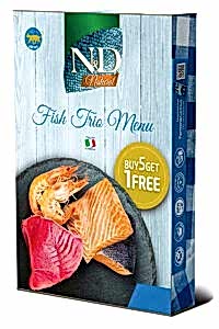 ND Fish Trio Menu Tuna, Somon ve Karides Kedi Konservesi 6X70 GR - N&D