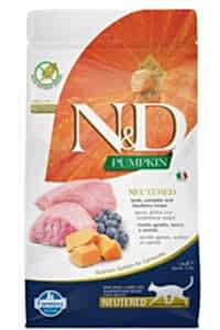 ND Pumpkin Tahılsız Kuzu Etli ve Yaban Mersinli Kısırlaştırılmış Kedi Maması 5 KG - N&D
