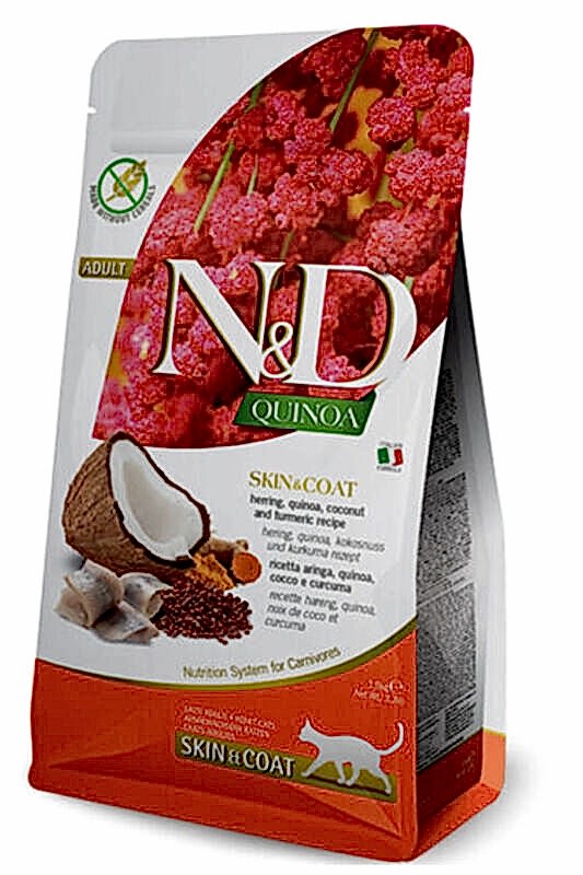 ND Quinoa Skin Coat Ringa Balığı Kinoa Tüy Sağlığı Kedi Maması 1,5 KG - 1