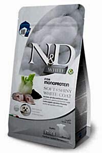 ND White Coat Mini Puppy Levrek ve Spirulina Beyaz Tüylü Mini Irk Tahılsız Yavru Köpek Maması 1,5 KG - N&D