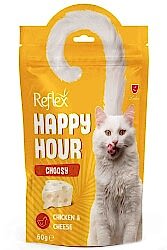 Reflex Happy Hour Choosy Tavuk Etli ve Peynir Seçici Kediler İçin Kedi Ödülü 60 Gr - REFLEX