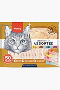 Wanpy Karışık 4 Lezzetli 50x14 gr Krema Kedi Ödül Maması - WANPY