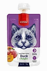 Wanpy Ördek ve Bal Kabaklı Taze Ezme Kedi Ödül Maması 90 Gr - WANPY