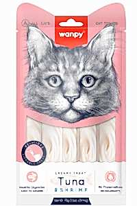 Wanpy Ton Balığı ve Karidesli Sıvı Kedi Ödülü Maması 5x14 Gr - WANPY